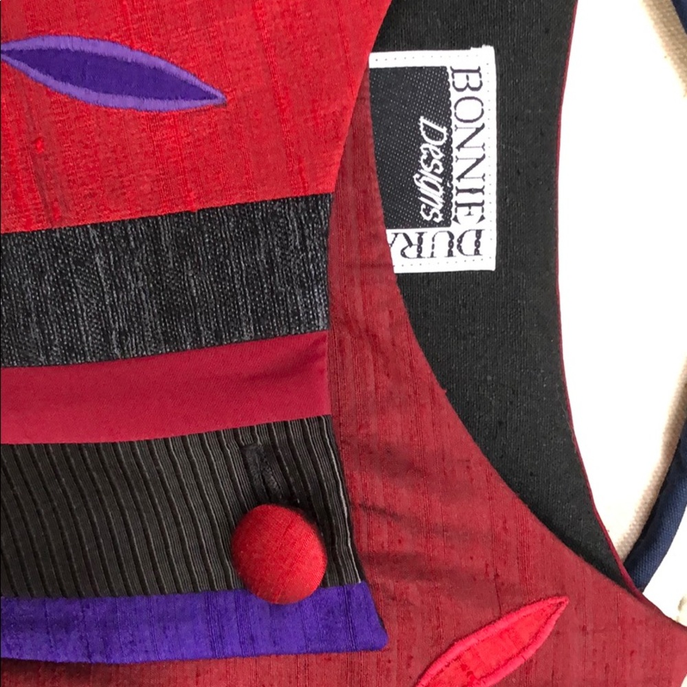 Modern patchwork jacket - Reds and purples, black - Picture 4 of 7